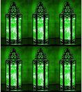 Vela Lanterns Decorative Indoor Fairy Light Candle Holder, Green, M, 6-Pack by VelaCandleLanterns