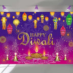 Happy Diwali Backdrop Burning Light Deepavali Diwali Photography Backdrop for Indian Festival of Lights Party Decoration Photo Background (8X6FT(94X70inch)) by BUTEN