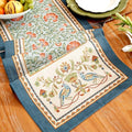 Laolitou Designer Vintage Blue Floral Linen Table Runner, Farmhouse Cottage Rustic Table Runners, Wrinkle Resistant Table Decoration for Kitchen Dining and Coffee Tables Banquet Christmas 13x90 Inches by Laolitou