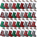 Skylety 36 Pcs Christmas Stockings Bulk Buffalo Plaid Xmas Tree Ornaments by Skylety