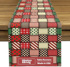 Winter Table Runners | Christmas Quilt Design | Seasonal Table Decorations | Home Kitchen Decor | Made in The USA | Stain Resistant | 14" x 108" Long by FabricTextileProductsInc