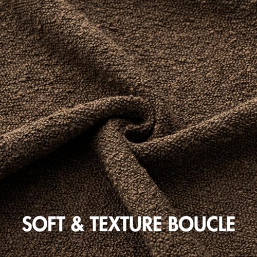MIULEE 22x22 Decorative Euro Sham Boucle Couch Pillow Covers Brown - Image 2