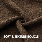 MIULEE 24x24 Decorative Euro Sham Boucle Couch Pillow Covers Brown - Image 2