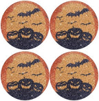 15" Halloween Round Placemats Set of 4 by Cumouna