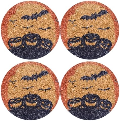 15" Halloween Round Placemats Set of 4 by Cumouna