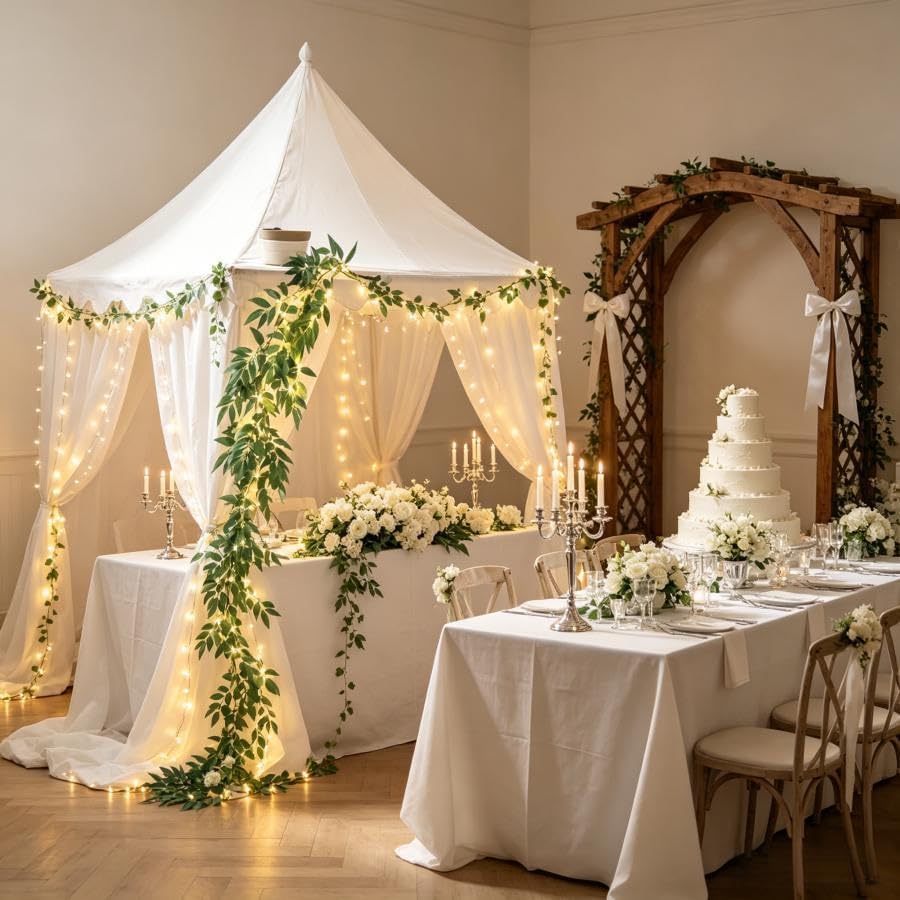 Green Vines Garland with Lights 96 LED Battery Operated with Timer Faux Willow Leaves Twig with Lights Greenery Garlands Decortions for Mantel Fireplace Table Wall Patio Wedding Holiday Home Decor - Image 6