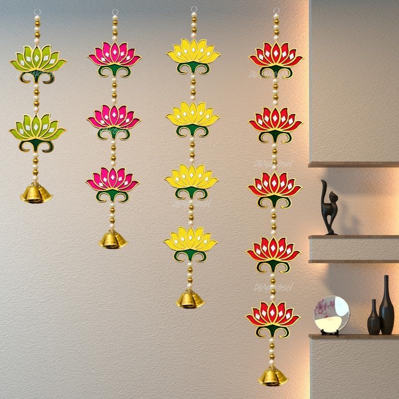 Divyakosh Wall Hangings For Home Decoration,|4 Latkans|Perfect For Wall Décor,Temple,Pooja Background Decoration. Vrat Mahalaxmi Decoration,Lotus Ganpati Decor And Living Room Decor|,66 Cm - Image 2
