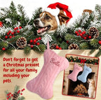 Personalized Dog Christmas Stockings,Custom Embroidered Pet Name & Bone Shape Stocking for Pet,Pink Blue Cable Knit 15.7” Large Dog Stocking for Fireplace Holiday Decor Gifts(3 Pack) - Image 6