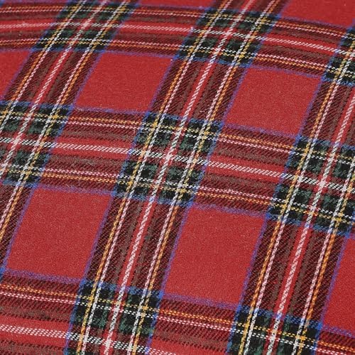4TH Emotion Set of 2 Christmas Scottish Tartan Plaid Throw Pillow Covers Cushion Case Polyester for Farmhouse Home Decor Red and Green, 20 x 20 Inches - Image 2