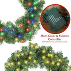 Casafield 24" Pre-Lit Fir Artificial Christmas Wreath Holiday Décor, 50 LED White & Multicolor Lights, 100 PVC Tips for Front Door, Window, or Mantel - Image 3
