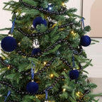 48Ft Christmas Wood Bead Garland Rustic Holiday Decor for Tree (Black) - Image 3