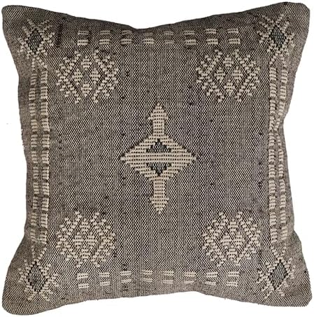 Indian Cotton Cushion Cover Sabra Kilim Pillow Cover Designer Decorative Sofa 18x18 Inche Handwoven Cushion Case for Farmhouse Home Decor Spring Decorative Pillow (Pattern 25) by Unknown