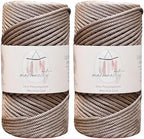Makromecity, 2 Skeins of Polyester Macrame Cord 3mm x 131 Yards (394 feet) 3mm Polypropylene Mink Macrame Cord Crochet Macrame Bag Cord Crafts for Wall Hangings, Bags, Underplate, Rug by Makromecity