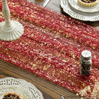 Artoid Mode 3PCS Red Gold Gauze Table Runner 120 Inch 10FT, Glitter Metallic Foil Sheer Dining Wedding Anniversary Holiday Table Decor for Home Party - Image 6