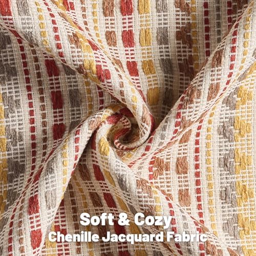 FUTEI Pack of 2 Boho Throw Pillow Covers 20x20 Inch, Brown Red - Image 2