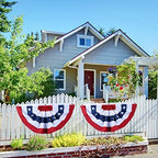 American Flag Bunting Patriotic Pleated Fan Flag USA Flags with Brass Grommets and Zip Ties for 4th of July Memorial Day Decoration Outdoor (5, 1.5x3 Feet) - Image 3