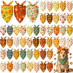 Abbylike 50 Pcs Fall Dog Bandanas Bulk Autumn Leaf Pumpkin Acorn Mushroom by Abbylike