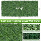 Artificial Boxwood Roll,64x168 in(74 sqft) UV-Anti Faux Ivy Grass Wall - Image 2