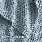 EVERGRACEHOME Chunky Chenille Knit Throw Blanket, 108x92, Chambray Blue - Image 4