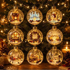 Glowing Christmas Story Ornaments, 9-Piece Light Up Mini Scene Set (Set A) by Unknown