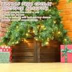 Macarrie Wood Christmas Tree Collar Box, Stand Cover, Brown, 26 x 12 Inch - Image 5