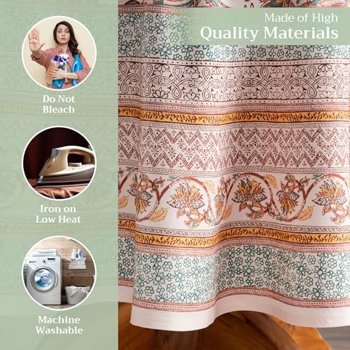 Maison d' Hermine Table Cloth Round Table Reusable 100% Cotton 69" Diameter - Image 3