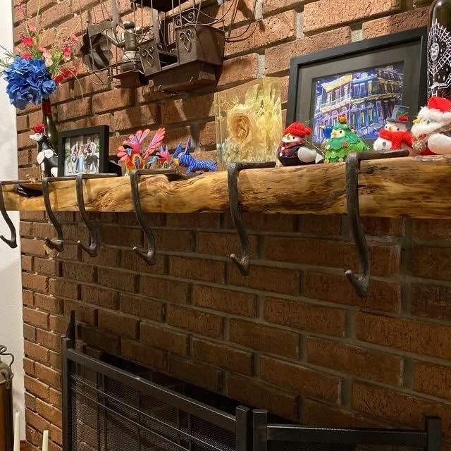 Lulu Decor,100% Cast Iron 10" Stocking Holder for Mantle Holds Up to 9 lbs Low Profile Design with Rubber Grip Ideal for Christmas Stockings Garland Holder Simple Natural Branch Shape (Set of 5) - Image 6