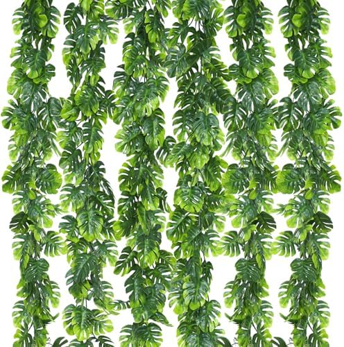 Dolicer 6Pcs Artificial Monstera Leaf Vines 5.6Ft Greenery Garland by DolicerLANDSCAPEQ