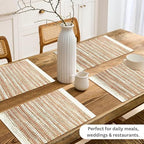 Hausattire Woven Table Placemats Set of 4 - Rust, Jute Boho Outdoor Table Mats for Kitchen Dining Decoration | Easy Clean Heat Resistant Farmhouse Dinner Spring Easter Placemat - 13x19 Inch - Image 2