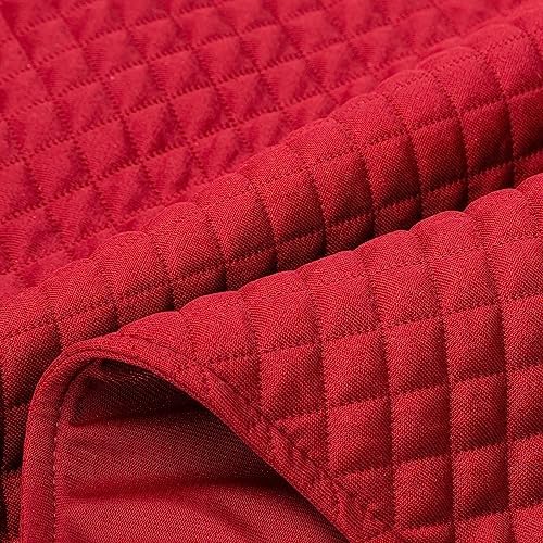 Glitzhome 48''D Burgundy Christmas Tree Skirt,Deluxe Burgundy Velvet Ruffled Xmas Tree Mat Skirt Decoration for Merry Christmas Holiday New Year Party - Image 4