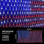 HYH Solar Powered American Flag Lights, 420 LEDs Net Light up Outdoor - Image 4