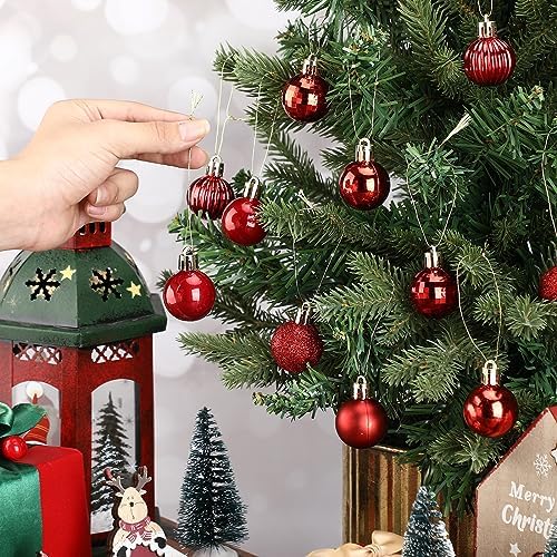 Shappy 216 Pcs Mini Christmas Ball Ornament 1.18 Inch,Red - Image 5
