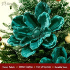 8PCS Large Christmas Magnolia Flowers for Christmas Tree Wreath - Image 7