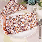 FINGERCRAFT Cloth Napkins Set of 12 Cotton Linen, 20x20 in, Damask Orange - Image 4