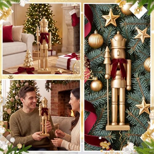 Blosssound 15" Gold Christmas Nutcracker Decor Neutral Figurine, King - Image 4