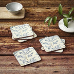 Pimpernel Morris & Co Willow Bough Blue Coasters, Set of 6 - Heat-Safe Drinkware Mats with Floral Design & Cork Backing for Dining Table Styling & Giftable Tableware for Special Occasions (Pack of 2) - Image 7