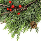 ENVEN Faux Cedar Christmas Garland with Red Berries & Pine Cones – Full Faux Winter Greenery for Holiday Mantel, Staircase, Doorway, Indoor Outdoor Christmas Décor (9FT) - Image 4