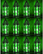 Vela Lanterns Decorative Indoor Fairy Light Candle Holder, Green, M, 12-PK by VelaCandleLanterns