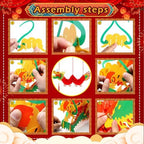 23Pcs Chinese Decorations for Party with 2 3D Dragons & 20 Red Lanterns - Image 3