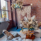 Boho Wedding Arch Boho Chic Macrame Curtain & Macrame Arch Bohemian Macrame Wedding Backdrop Decor Home Geometric Fiber Art Decor 70.8''W*86.6''L - Image 4