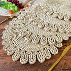 IcosaMro 13.8" Boho Placemats Set of 6 Round Woven Placemats Natural Table Place Mats for Dinning Table Indoor & Outdoor Wicker Wicker Charger Plates for Wedding Christmas Thanksgiving Events - Image 7