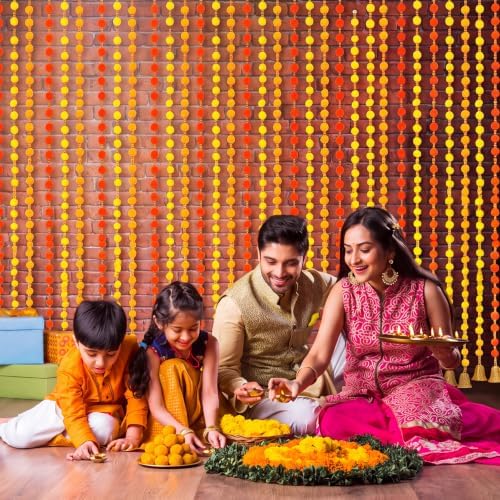 12 Pcs 4 ft Diwali Marigold Garland Decorations Indian Artificial Flowers - Image 6