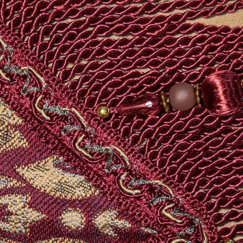 Loom and Mill Luxury Jacquard Damask Table Runner 13x108 inch, Burgundy Red - Image 4
