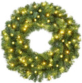 Casafield 30" Pre-Lit Fir Artificial Christmas Wreath Holiday Décor, 100 LED Lights, 350 PVC Tips for Front Door, Window, or Mantel by Casafield