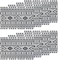 Shrahala White Boho Triangle Set of 8 12 X 18 Inch Linen Placemats, Black Geometric Bohemian Burlap Table Mat Washable Double Layered Heat Insulation for Indoor/Outdoor by Shrahala
