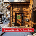 20IN Artificial Boxwood Wreaths for Front Door,Spring Summer All Season Wreath,Green Wreath Suitable for Wall、Door、Farmhouse 、Indoor、Outdoor Decor - Image 7