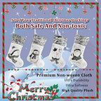 BSTAOFY Christmas Stockings Set of 4 Soft Non-Woven Patterned Santa Claus Animals Socks for Assorted Xmas Tree Hanging Decor Party Ornaments Gifts Kids, Silver - Image 4