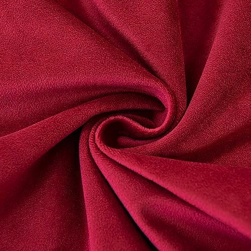JUSPURBET 28x28 Velvet Decorative Throw Pillow Covers Set of 2,Red Wine - Image 6