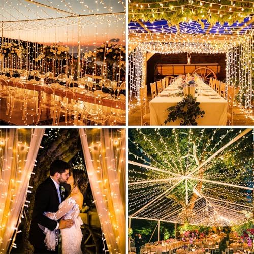 Warm White Christmas Lights Outdoor Total 250FT 760 LED, 2 Packs 380 LED String Lights Waterproof, Timer & Memory, 8 Modes Dimmable Plug in Fairy Lights for Tree Outside Xmas Holiday Decorations - Image 4