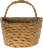 KOUBOO La Jolla Rattan Wall Storage Basket, Small Hanging Organizer, Brown - Image 2